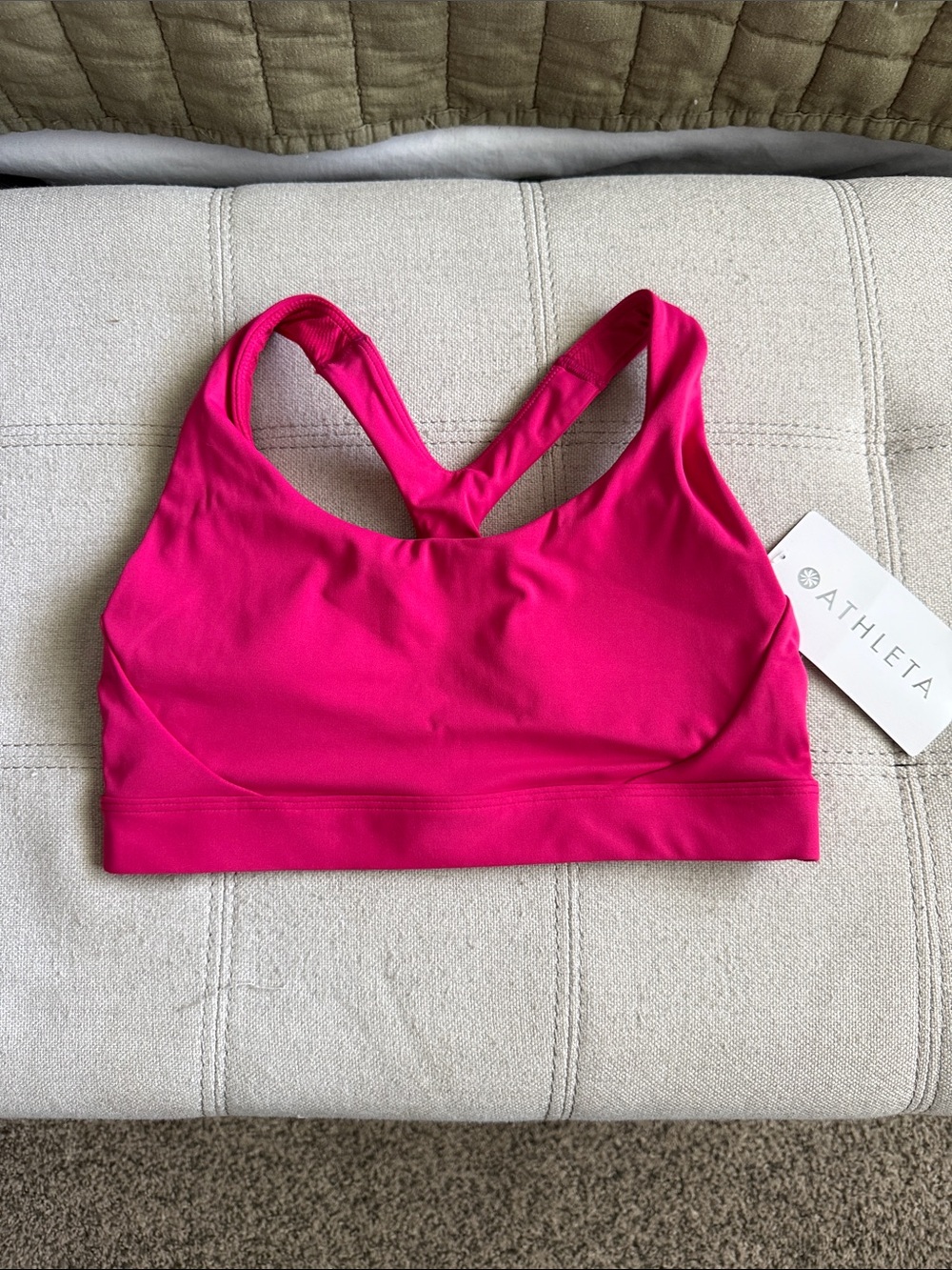 Athleta Hot Pink Crossback Sports Bra